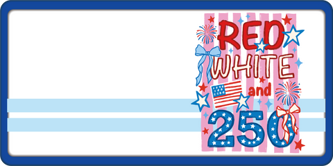 Red White and 250 - 4th of July - Scrapbook Page Title Die Cut
