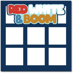 Red White & Boom - Printed Premade Scrapbook Page 12x12 Layout