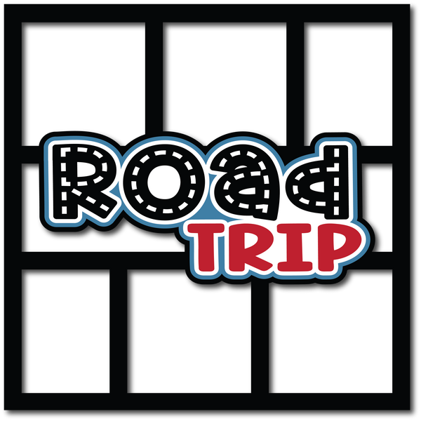 Road Trip - 6 Frames - Scrapbook Page Layered Overlay Kit