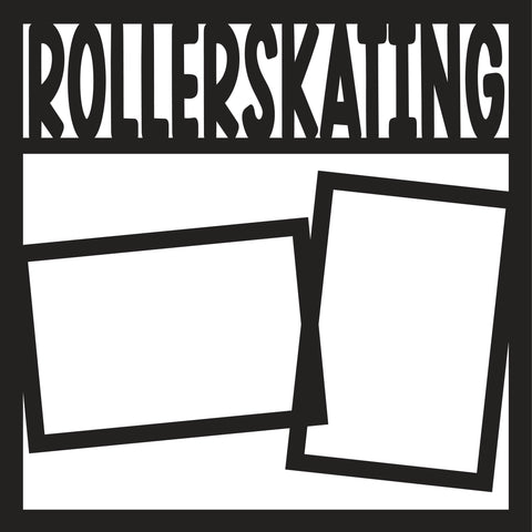 Rollerskating - 2 Frames - Scrapbook Page Overlay Die Cut