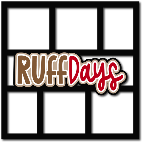 Ruff Days - 6 Frames - Scrapbook Page Layered Overlay Kit