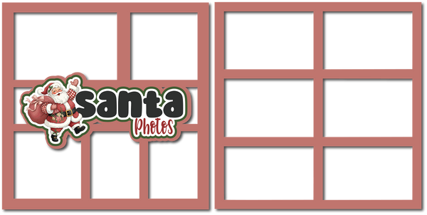 Santa Photos - 5 Frames - (2) Scrapbook Page Layered Overlay Kit