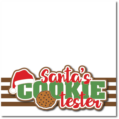 Santa's Cookie Tester - Printed Premade Scrapbook Page 12x12 Layout