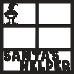 Santa's Helper - 4 Frames  - Scrapbook Page Overlay Die Cut - Choose a Color