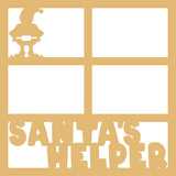 Santa's Helper - 4 Frames  - Scrapbook Page Overlay Die Cut - Choose a Color