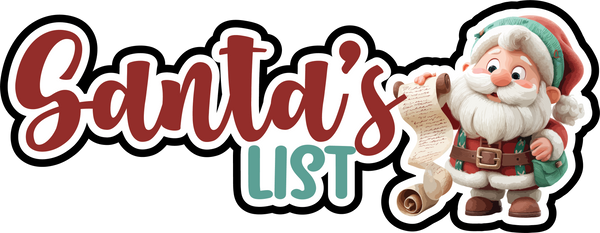 Santa's List - Scrapbook Page Title Sticker