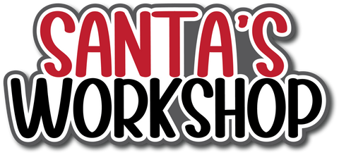 Santa's Workshop - Scrapbook Page Title Sticker