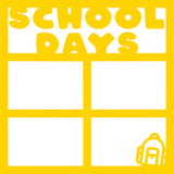School Days - 4 Frames - Scrapbook Page Overlay Die Cut - Choose a Color