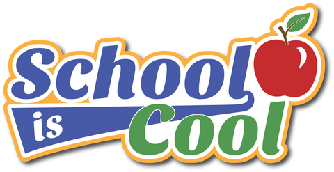 School is Cool - Scrapbook Page Title Die Cut