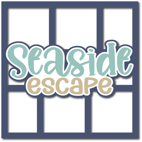Seaside Escape - 6 Frames - Scrapbook Page Layered Overlay Kit