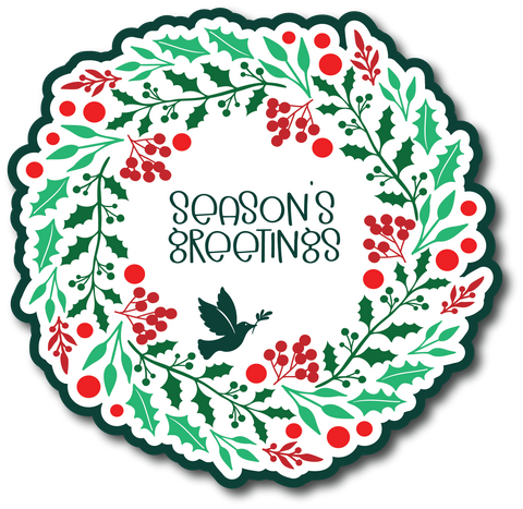 Season's Greetings Wreath - Scrapbook Page Title Sticker