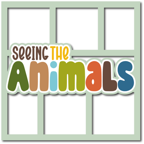 Seeing the Animals - 6 Frames - Scrapbook Page Layered Overlay Kit