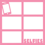 Selfies - 6 Frames - Scrapbook Page Overlay Die Cut - Choose a Color