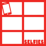 Selfies - 6 Frames - Scrapbook Page Overlay Die Cut - Choose a Color