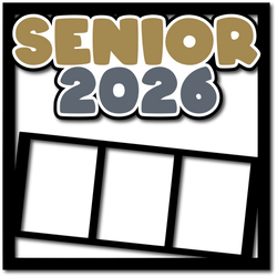 Senior 2026 - 3 Frames - Layered Overlay - Digital Cut File - SVG - INSTANT DOWNLOAD