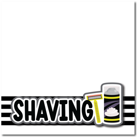 Shaving - Printed Premade Scrapbook Page 12x12 Layout