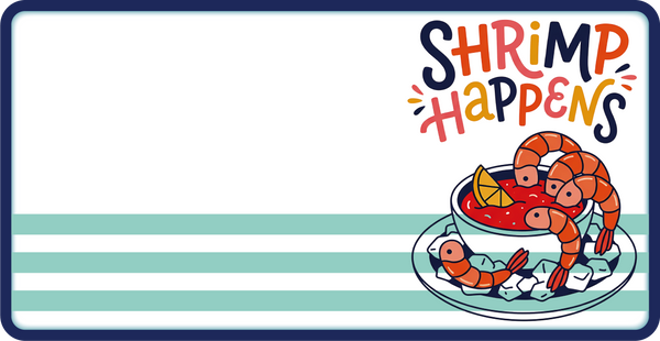 Shrimp Happens - Scrapbook Page Title Die Cut