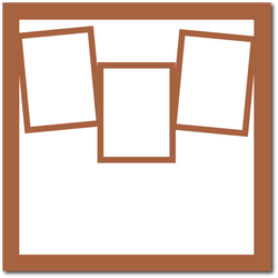 Sienna Brown - 3 Frames - 12x12 Base Scrapbook Page