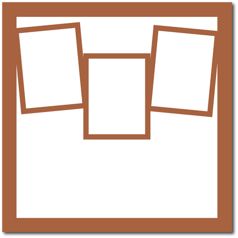 Sienna Brown - 3 Frames - 12x12 Base Scrapbook Page