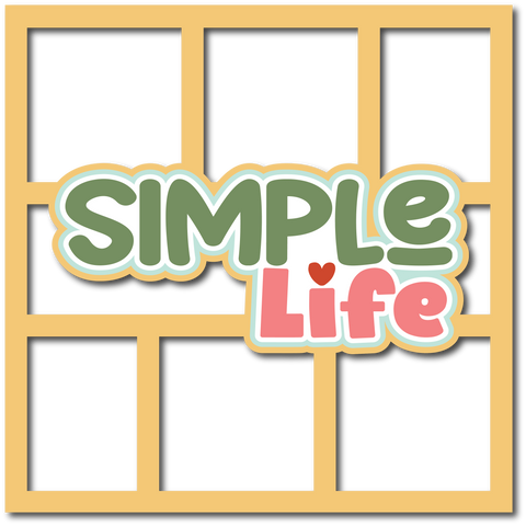 Simple Joy - 6 Frames - Scrapbook Page Layered Overlay Kit