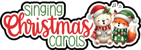 Singing Christmas Carols - Scrapbook Page Title Die Cut