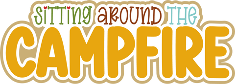 Sitting Around the Campfire - Scrapbook Page Title Sticker