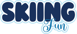 Skiing Fun - Scrapbook Page Title Sticker