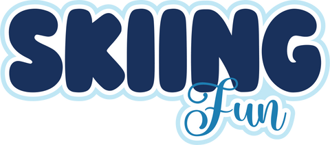 Skiing Fun - Scrapbook Page Title Sticker