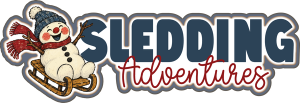 Sledding Adventures - Scrapbook Page Title Sticker