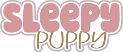 Sleepy Puppy - Scrapbook Page Title Sticker