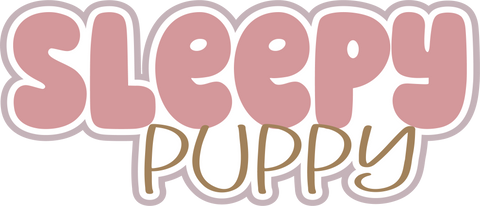 Sleepy Puppy - Scrapbook Page Title Sticker