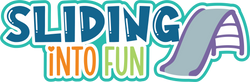 Sliding into Fun - Scrapbook Page Title Die Cut