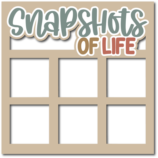Snapshots of Life - 6 Square Frames - Layered Overlay - Digital Cut File - SVG - INSTANT DOWNLOAD