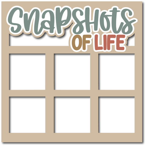 Snapshots of Life - 6 Square Frames - Layered Overlay - Digital Cut File - SVG - INSTANT DOWNLOAD