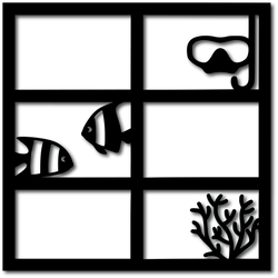 Snorkeling Mask - Fish - Coral - 6 Frames - Digital Cut File - SVG - INSTANT DOWNLOAD
