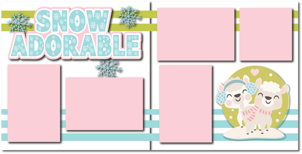 Snow Adorable - Printed Premade Scrapbook (2) Page 12x12 Layout
