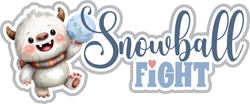 Snowball Fight - Scrapbook Page Title Sticker