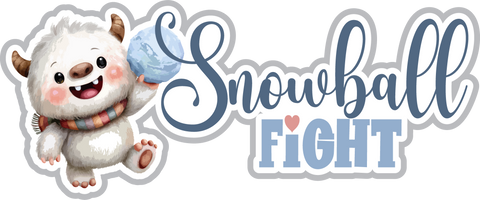 Snowball Fight - Scrapbook Page Title Die Cut