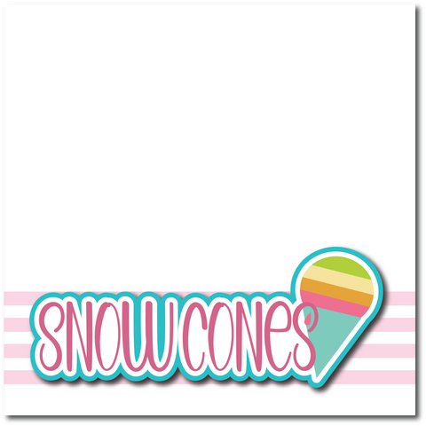 Snow Cones  - Printed Premade Scrapbook Page 12x12 Layout