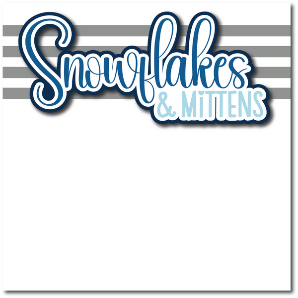 Snowflakes & Mittens - Printed Premade Scrapbook Page 12x12 Layout