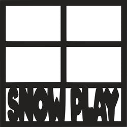 Snow Play - 4 Frames - Scrapbook Page Overlay Die Cut - Choose a Color