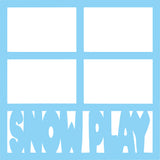 Snow Play - 4 Frames - Scrapbook Page Overlay Die Cut - Choose a Color