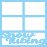 Snow Tubing - 4 Frames - Scrapbook Page Overlay Die Cut - Choose a Color