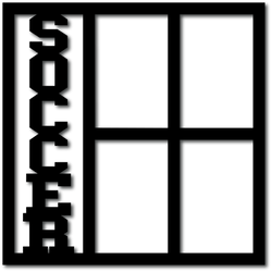 Soccer - 4 Vertical Frames - Digital Cut File - SVG - INSTANT DOWNLOAD