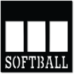 Softball  - 3 frames - Digital Cut File - SVG - INSTANT DOWNLOAD