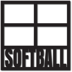 Softball  - 4 frames - Digital Cut File - SVG - INSTANT DOWNLOAD
