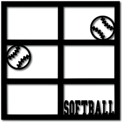 Softball  - 6 frames - Digital Cut File - SVG - INSTANT DOWNLOAD