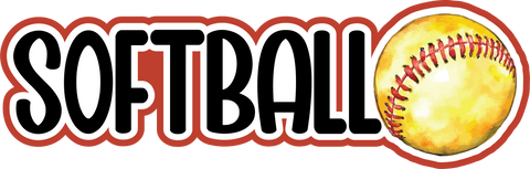 Softball - Scrapbook Page Title Die Cut