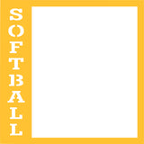 Softball - Scrapbook Page Overlay Die Cut - Choose a Color