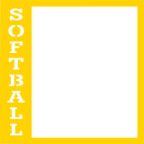 Softball - Scrapbook Page Overlay Die Cut - Choose a Color